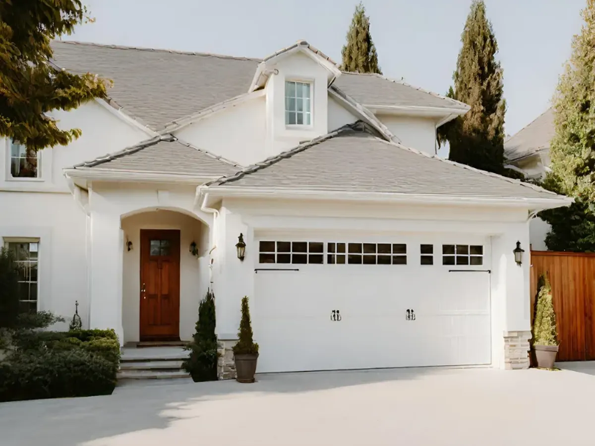 a large white house with a brown door at Dallas